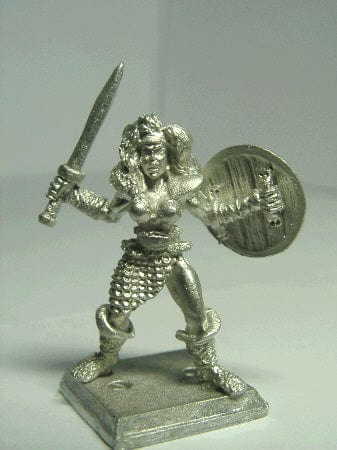 Ral Partha Barbarian Empire Tyrant Shield Maiden with Sword