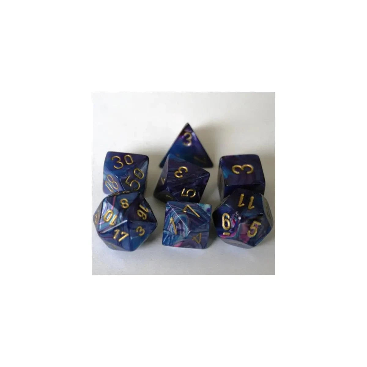 Chessex Chessex Lustrous Purple/Gold 7er Set