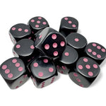 Chessex Chessex Opaque Black/Pink W6 Set (16mm)
