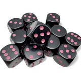 Chessex Chessex Opaque Black/Pink W6 Set (16mm)
