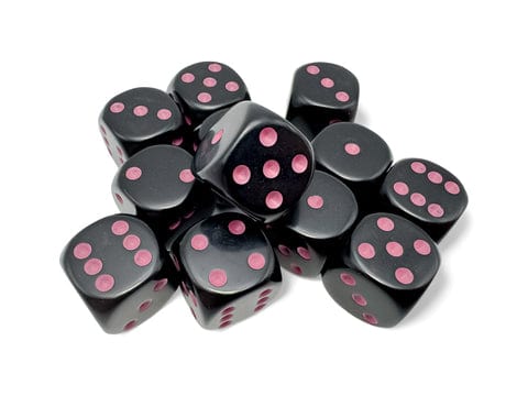 Chessex Chessex Opaque Black/Pink W6 Set (16mm)