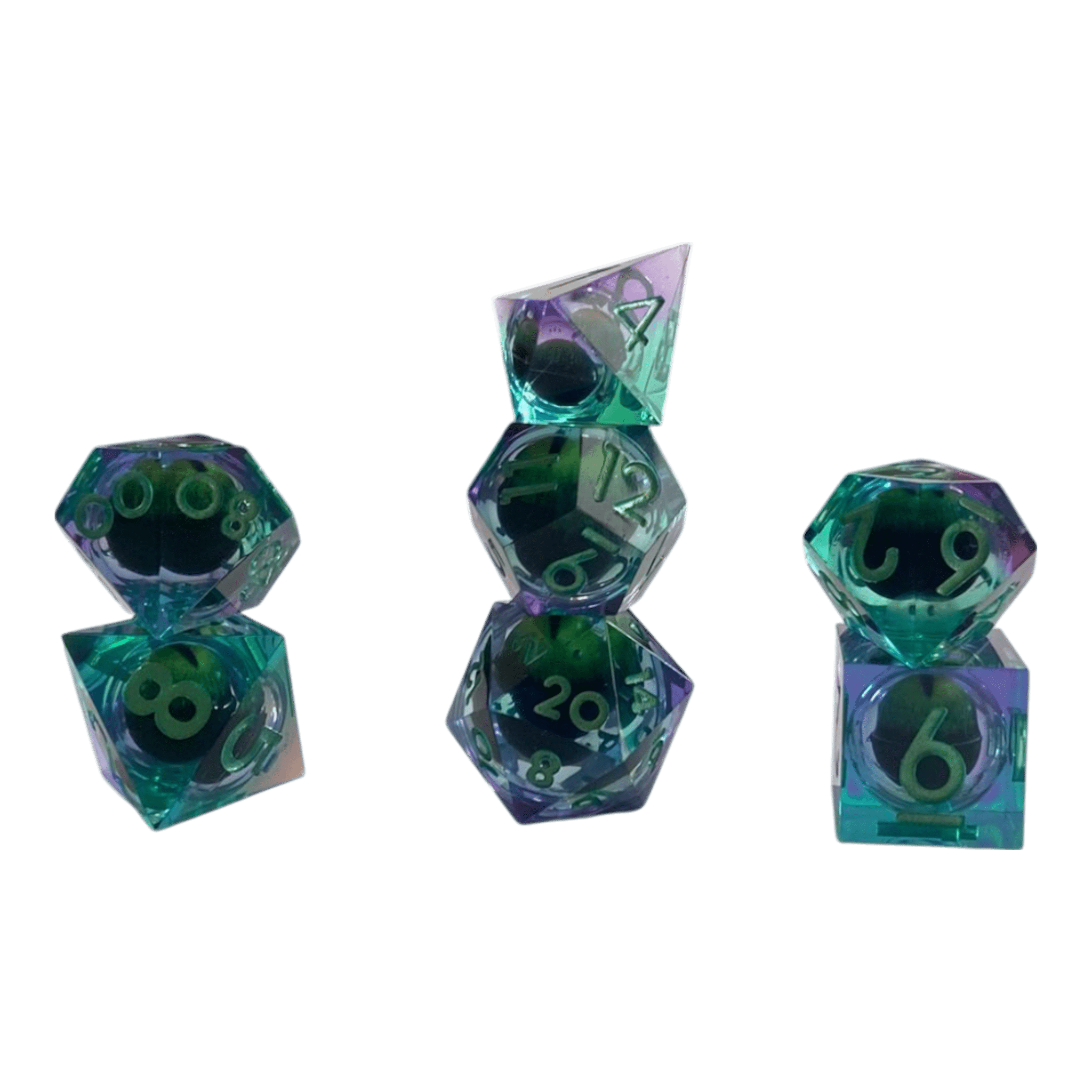 Waerfel Stube Drachenaugen-Würfel Set Blau-Lila