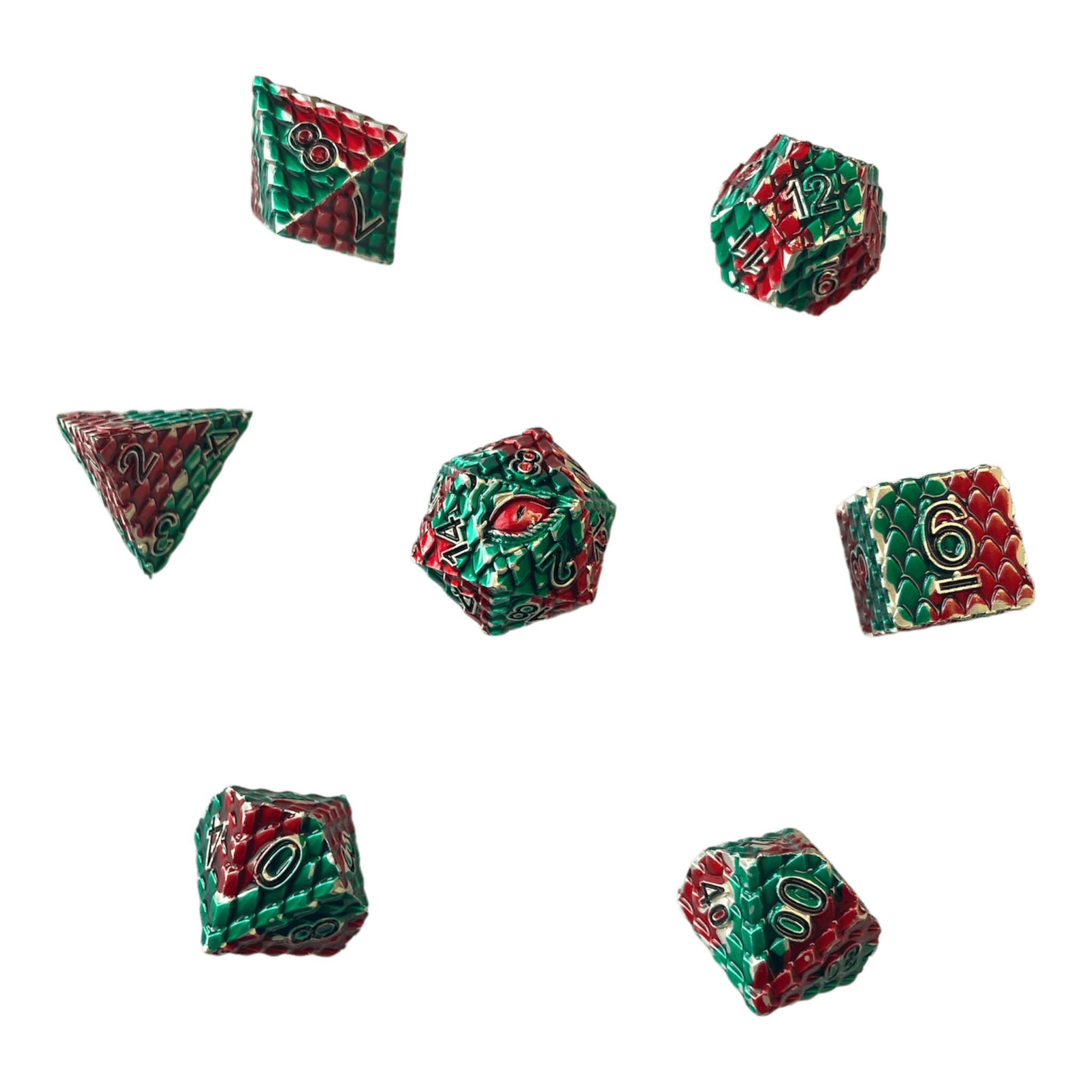 Würfel Stube Dragon Scale Rot/Grün Set