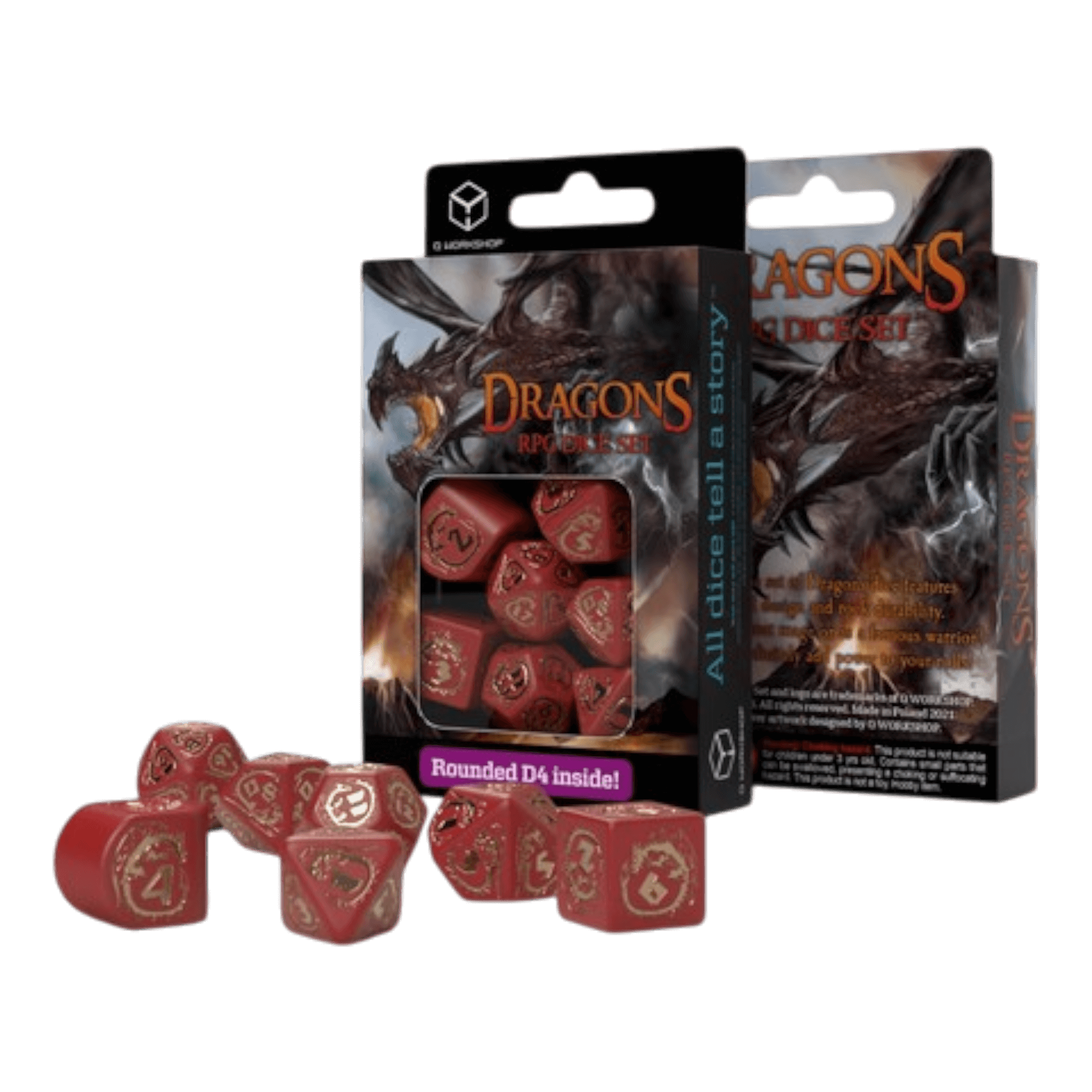 Würfel Stube Dragons Modern RPG Würfel 7er Set: Ruby