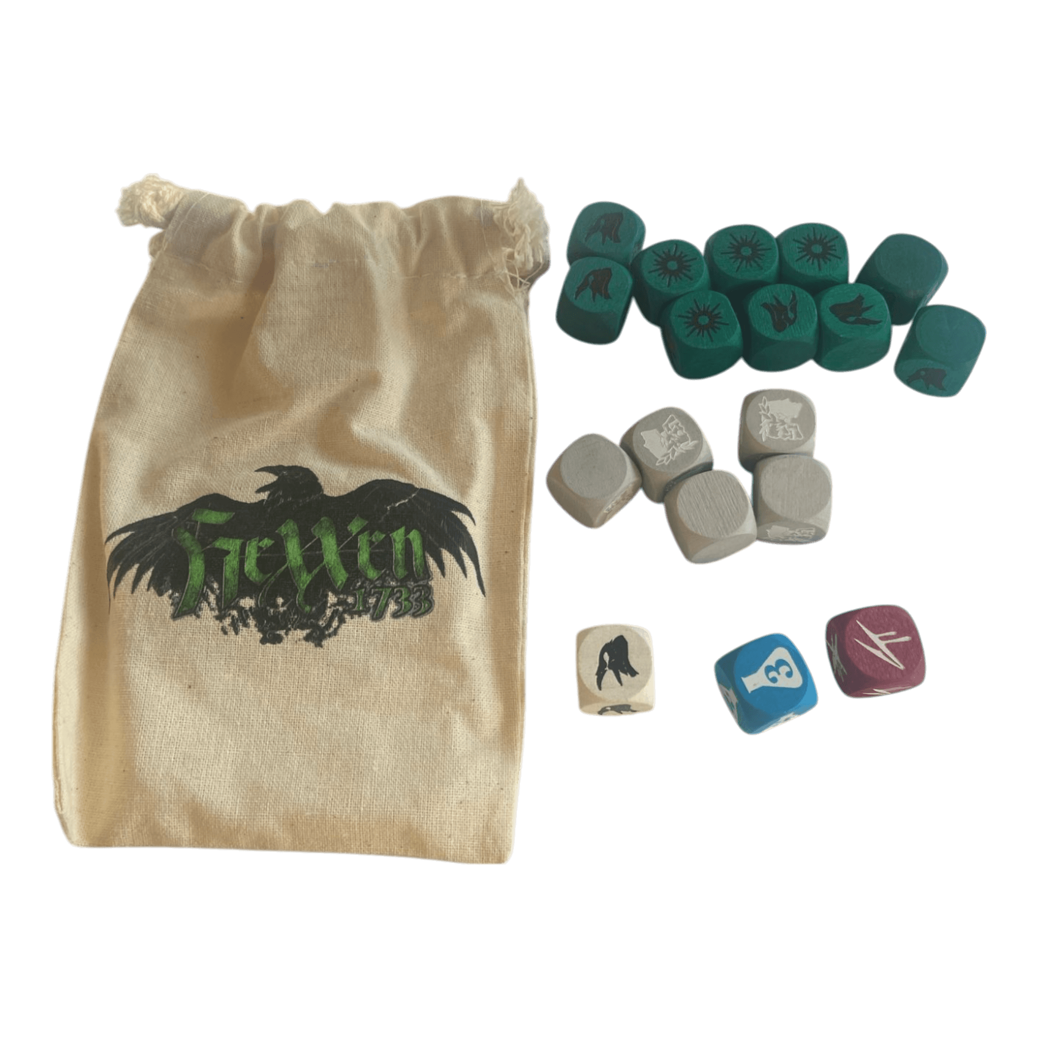 Würfel Stube Hexenwürfel Set (Holz) inkl. Stoffbeutel