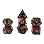 Würfel Stube Rote Metallwürfel mit blauen & goldenen Streifen Set