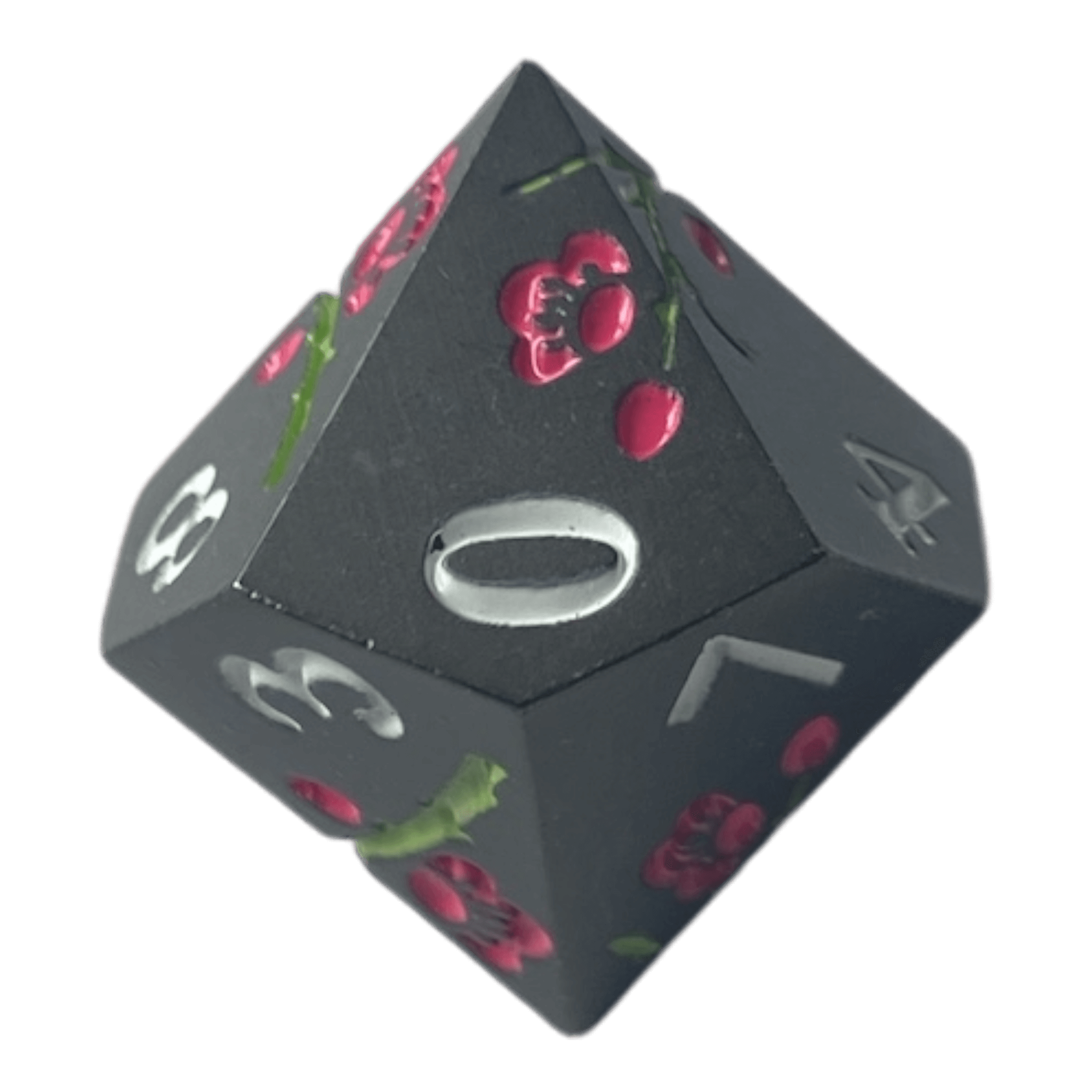 Würfel Stube Schwarze Metallwürfel mit pinken Magnolien Blüten W10