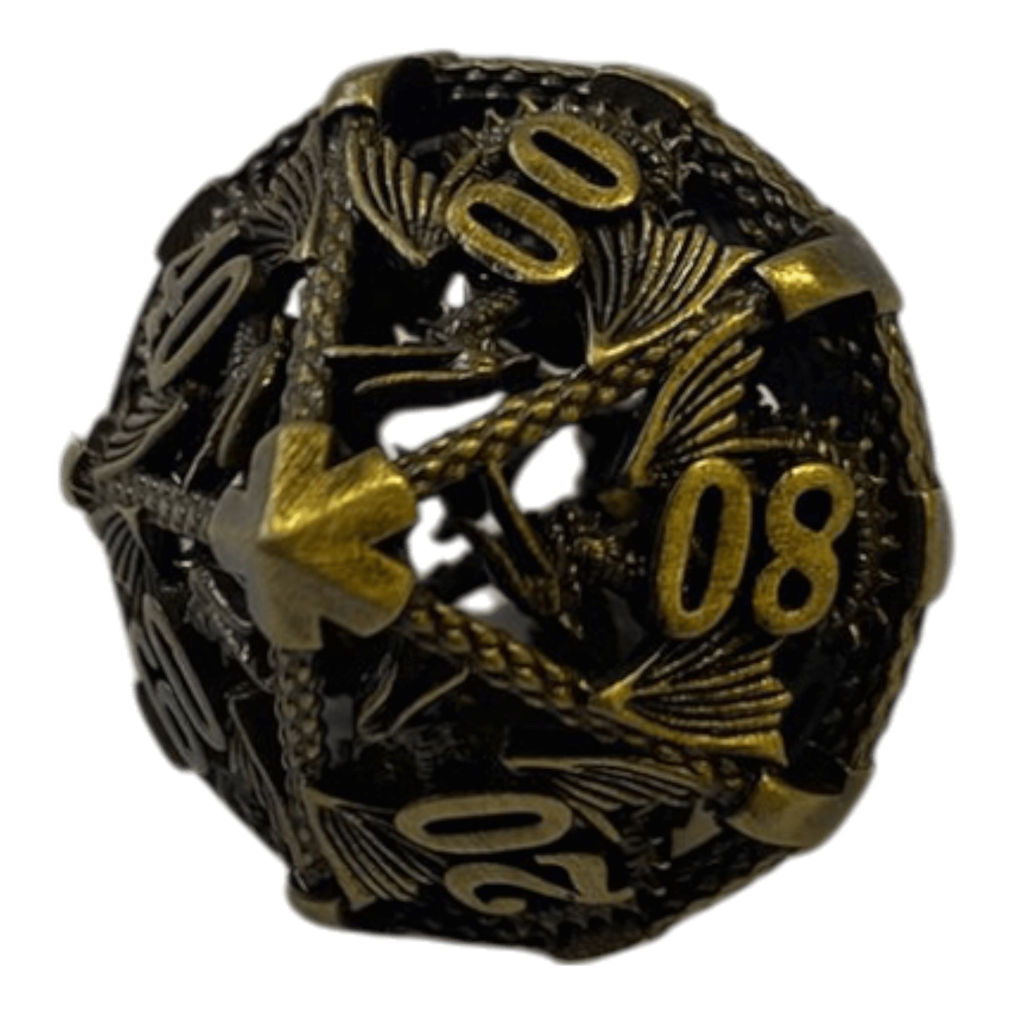 Würfel Stube W10-0 Drachenwürfel - Antiken Messing - 18mm