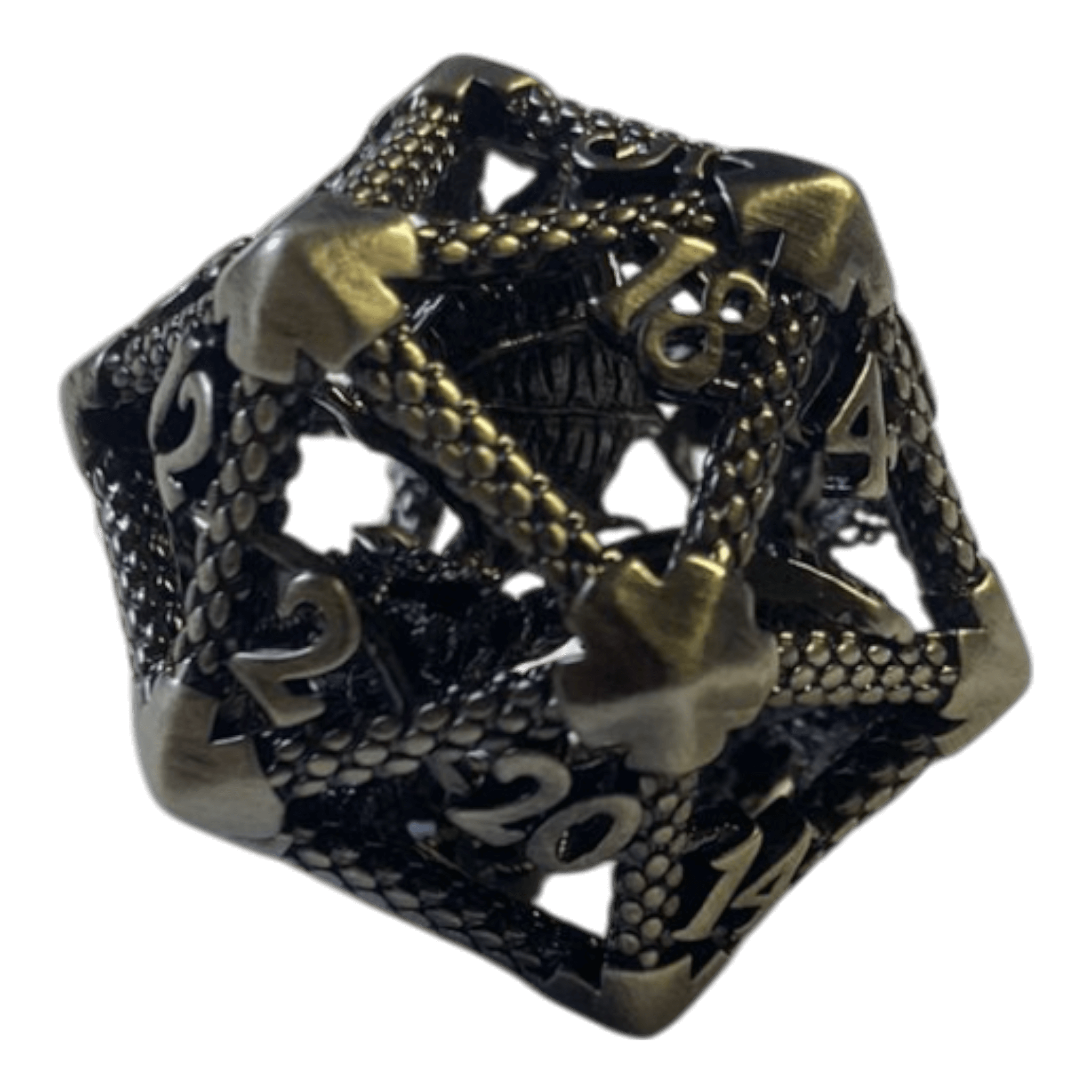 Würfel Stube W20 Drachenwürfel aus Antiken Silber  - 18mm