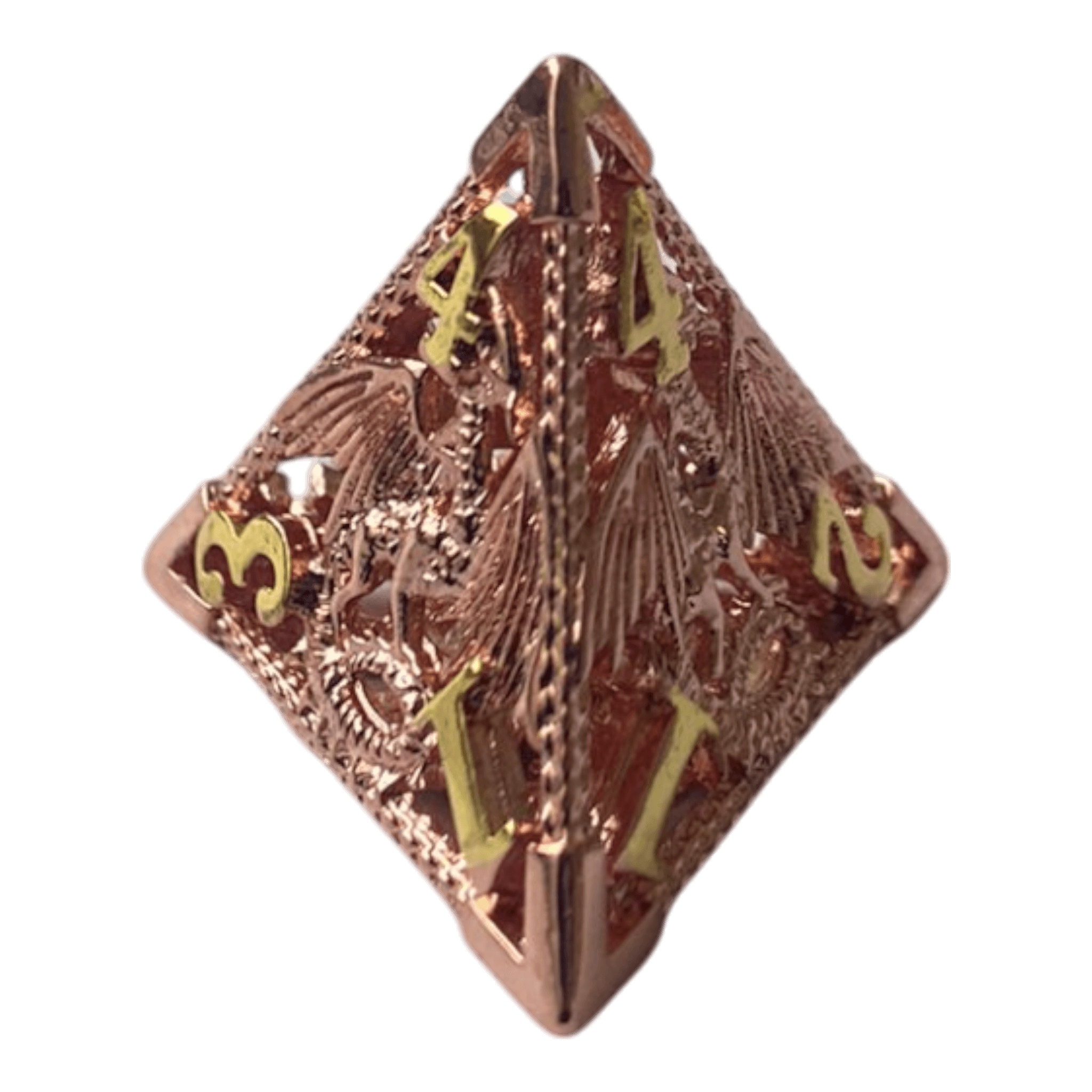 Würfel Stube W4 Drachenwürfel-Set (Kupfer mit goldenen Nummern) - 18mm