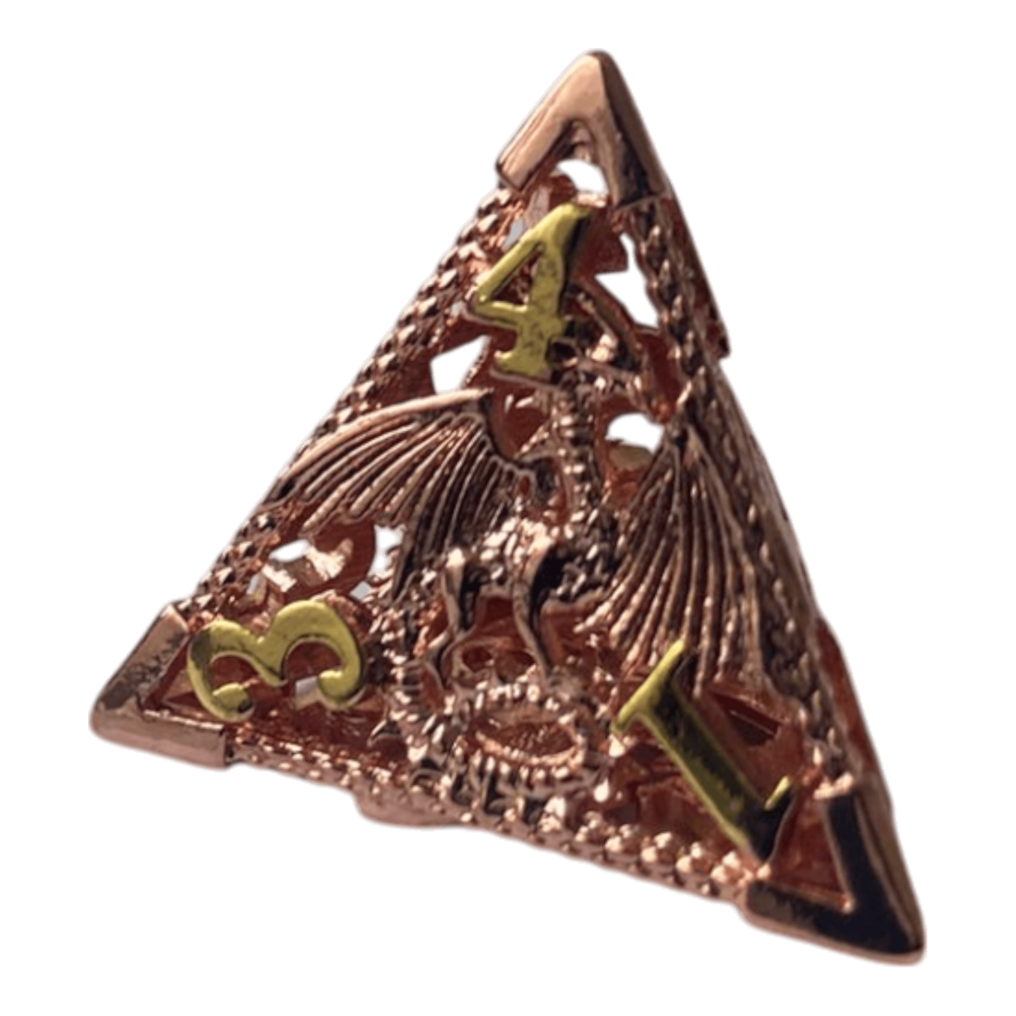 Würfel Stube W4 Drachenwürfel-Set (Kupfer mit goldenen Nummern) - 18mm