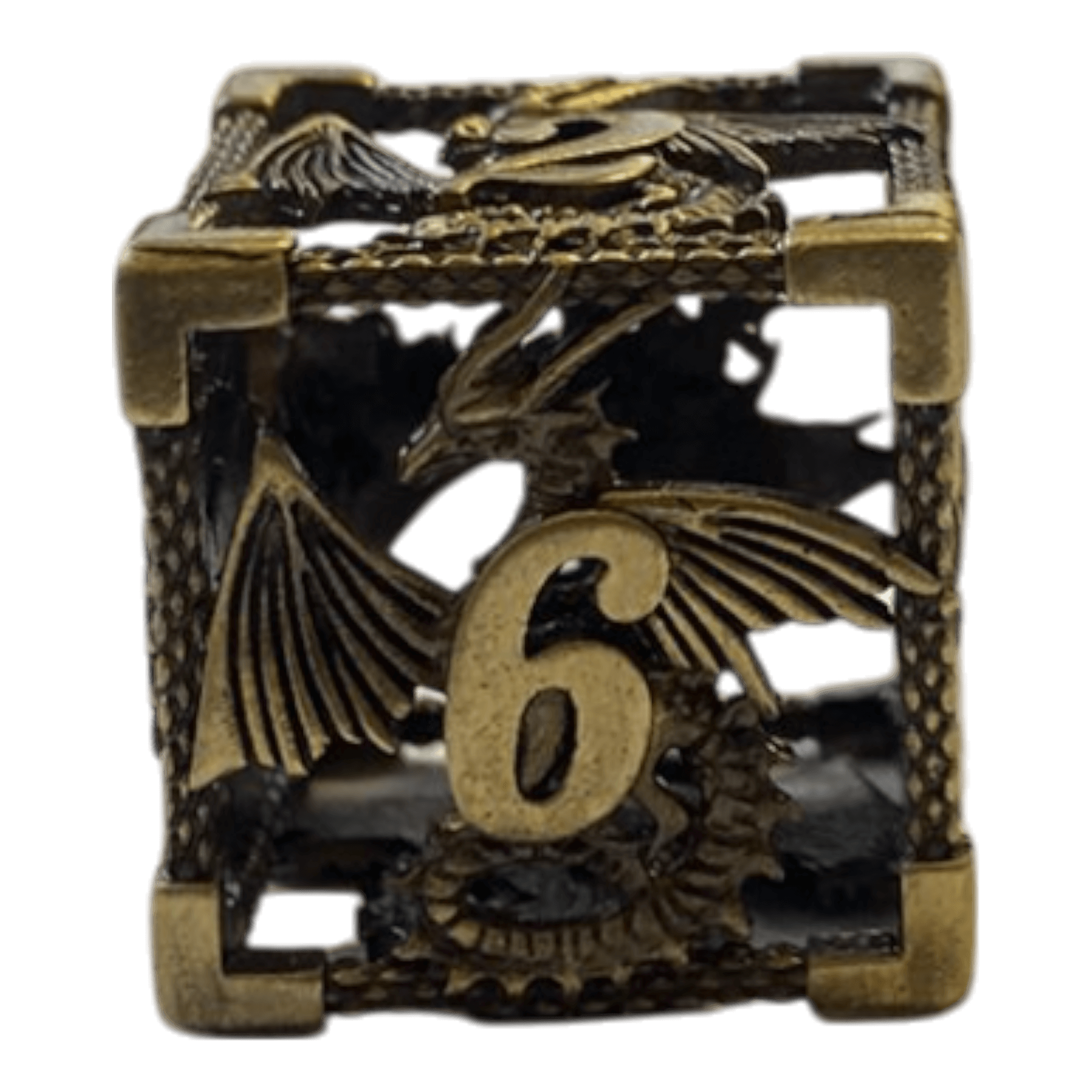 Würfel Stube W6 Drachenwürfel - Antiken Messing - 18mm