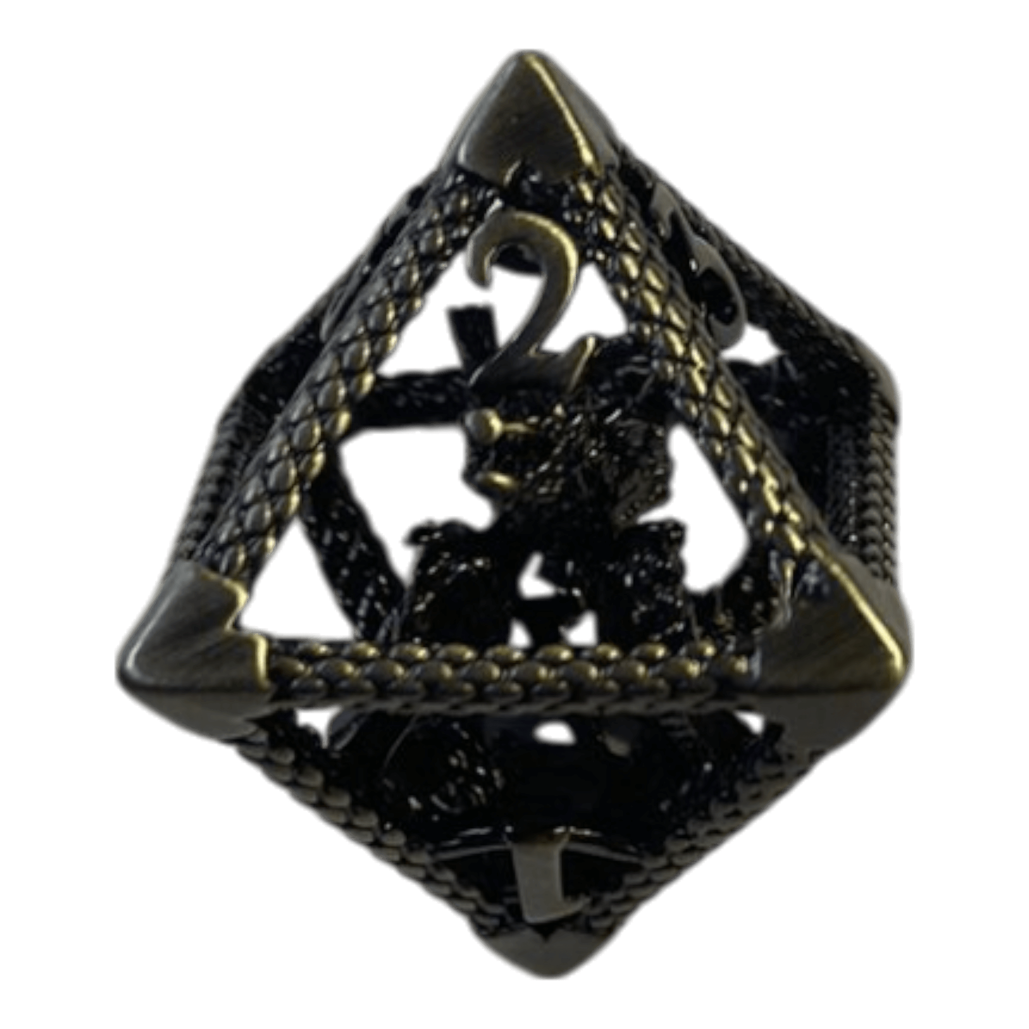 Würfel Stube W8 Drachenwürfel aus Antiken Silber  - 18mm