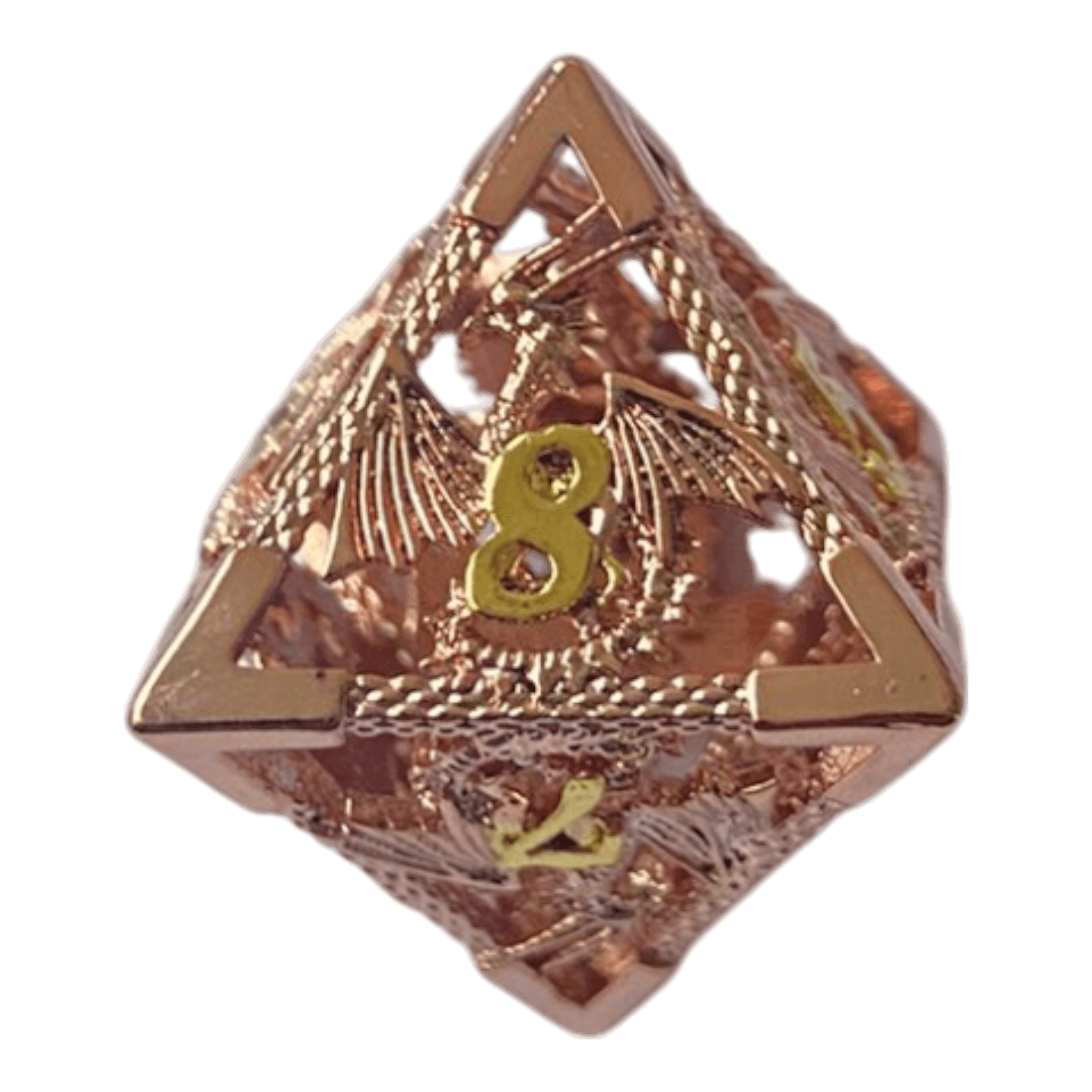 Würfel Stube W8 Drachenwürfel-Set (Kupfer mit goldenen Nummern) - 18mm