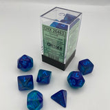 Chessex Gemini Blue-Blue/Light Blue Luminary 7er Set