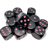 Chessex Opaque Black/Pink W6 (16mm)