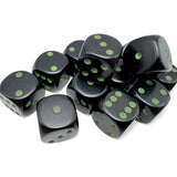 Chessex Opaque Black/Green W6 Set (16mm)