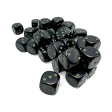 Chessex Opaque Black/Green W6 Set (12mm)