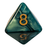 Perlmutt W8 in grün/gold