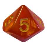 W10 Perlmuttwürfel in Rot & Gold