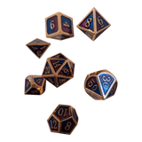 Kupfer Metallwürfel blau/lila 7er Set (14mm)