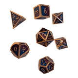 Kupfer Metallwürfel blau/lila 7er Set (14mm)