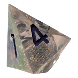 Glitzerwürfel mit flüssigem Kern – Clear/Glitter 7er Set (18mm)