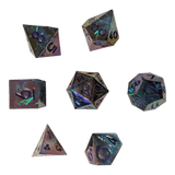 Schimmernde Würfel – Grün/Türkis/Lila 7er Set (18 mm)