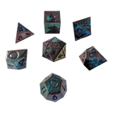 Schimmernde Würfel – Grün/Türkis/Lila 7er Set (18 mm)