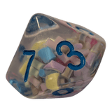 Konfetti/Sprinkle Dice – Pastellfarben (transparent & bunt) 7er Set