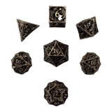 Metallwürfel mit fliegenden Drachen - Antik Silber - 18mm Set