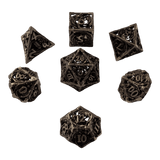 Metallwürfel mit fliegenden Drachen - Antik Silber - 18mm Set