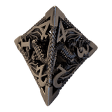 Metallwürfel mit fliegenden Drachen - Antik Silber - 18mm Set