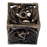 Metallwürfel mit fliegenden Drachen - Antik Silber - 18mm Set