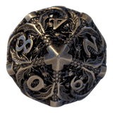 Metallwürfel mit fliegenden Drachen - Antik Silber - 18mm Set