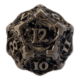 Metallwürfel mit fliegenden Drachen - Antik Silber - 18mm Set