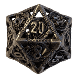 Metallwürfel mit fliegenden Drachen - Antik Silber - 18mm Set