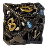 Metallwürfel mit fliegenden Drachen - Schwarz/Gold - 18mm Set