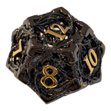 Metallwürfel mit fliegenden Drachen - Schwarz/Gold - 18mm Set