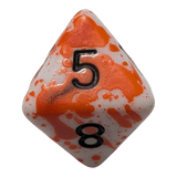 Blutstropfen Würfelset – Weiß/Rot mit Flecken (7er Set)