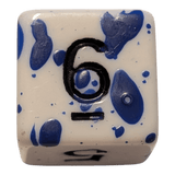 Speckled Dice (Blau/Weiß) mit Splatter-Effekt / Spritz-Effekt 7er Set