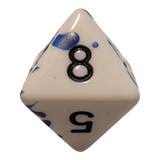 Speckled Dice (Blau/Weiß) mit Splatter-Effekt / Spritz-Effekt 7er Set