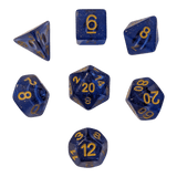 Glitzer Augapfel Würfelset – Blau/Transparent (7er Set)