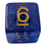 Glitzer Augapfel Würfelset – Blau/Transparent (7er Set)