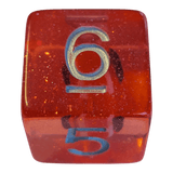 Glitzer Augapfel Würfelset – Rot/Transparent (7er Set)