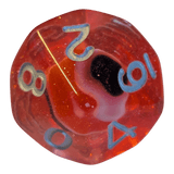 Glitzer Augapfel Würfelset – Rot/Transparent (7er Set)