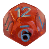 Glitzer Augapfel Würfelset – Rot/Transparent (7er Set)