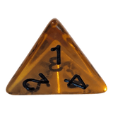 Translucent Honey/Black – Honigfarbenes Würfelset mit schwarzen Zahlen (7er Set)