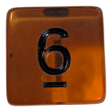 Translucent Honey/Black – Honigfarbenes Würfelset mit schwarzen Zahlen (7er Set)