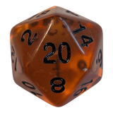 Translucent Honey/Black – Honigfarbenes Würfelset mit schwarzen Zahlen (7er Set)